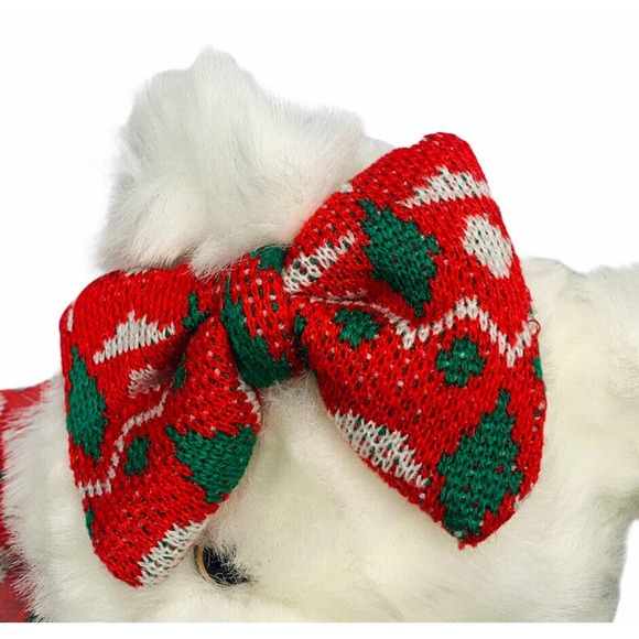 Vintage Jet General White Stuffed Plush 14" Christmas Girl Bear w/ Sweater 1996 - Picture 4 of 7